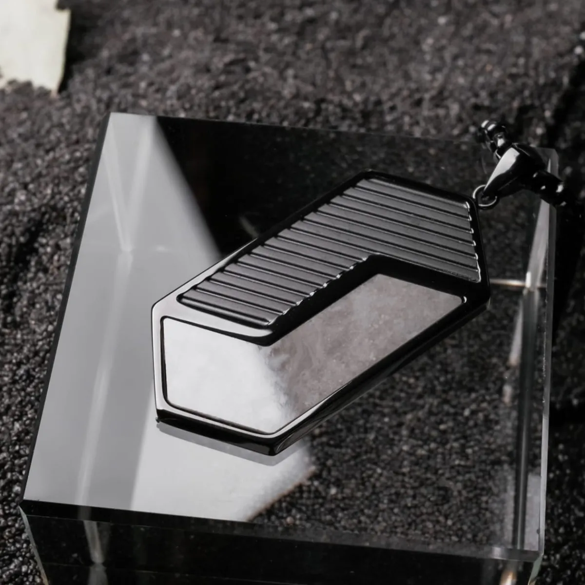 Holzkern Halsketten|Schmuck^Zigzag Halskette