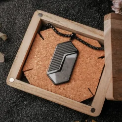 Holzkern Halsketten|Schmuck^Zigzag Halskette