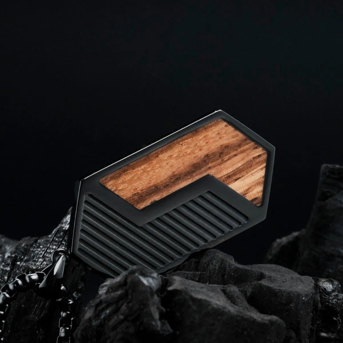 Holzkern Halsketten|Schmuck^Zigzag Halskette
